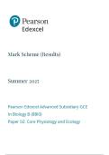 Edexcel 2025 AS-Level Biology B Paper  2 Mark Scheme