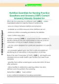 Nutrition Essentials for Nursing Practice  Questions and Answers &lpar;100&percnt; Correct  Answers&rpar; Already Graded A&plus;