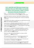 NYC MASTER ELECTRICIAN EXAM Prep  Material Newest 2025&sol;2026 Complete  Questions and Answers &lpar;100&percnt; Correct  Answers&rpar; Already Graded A&plus; 