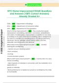 NYC Home Improvement EXAM Questions  and Answers &lpar;100&percnt; Correct Answers&rpar;  Already Graded A&plus;