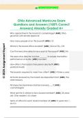 Ohio Advanced Manicure Exam  Questions and Answers &lpar;100&percnt; Correct  Answers&rpar; Already Graded A&plus; 