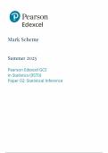 2025 Pearson Edexcel A Level Statistics Mark Scheme Paper 2 &lpar;9ST0&sol;02&colon; Statistical Inference&rpar;
