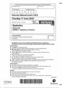 2025 Pearson Edexcel A Level Statistics Paper 3 &lpar;9ST0&sol;03&colon;  Statistics in Practice&rpar;