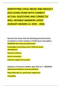 IDENTIFYING CHILD ABUSE AND NEGLECT &lpar;DCF&comma;CAAN&rpar; EXAM WITH CORRECT ACTUAL QUESTIONS AND CORRECTLY WELL DEFINED ANSWERS LATEST ALREADY GRADED A&plus; 2025 - 2026