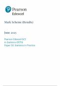2025 Pearson Edexcel A Level Statistics Mark Scheme Paper 3 &lpar;9ST0&sol;03&colon;  Statistics in Practice&rpar;