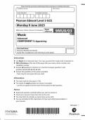 2025 Pearson Edexcel A Level Music Component 3 &lpar;9MU0&sol;03&colon; Appraising&rpar;