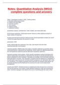 Notes&colon; Quantitative Analysis &lpar;WGU&rpar; complete questions and answers
