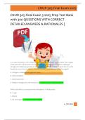 CNUR 305 Final Exam 3 2025 Prep Test Bank  with 300 QUESTIONS WITH CORRECT  DETAILED ANSWERS & RATIONALES &vert;  