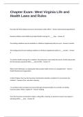 Chapter Exam Questions with Correct Answers- West Virginia Life and Health Laws and Rule