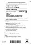 2025 Pearson Edexcel A Level Japanese Paper 1 &lpar;9JA0&sol;01&rpar;