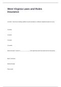 West Virginia Laws and Rules Insurance Exam Questions with Correct Answers