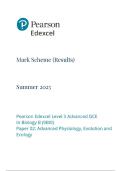 Edexcel 2025 A-Level Biology B Paper  2 Mark Scheme