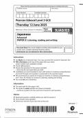 2025 Pearson Edexcel A Level Japanese Paper 3 &lpar;9JA0&sol;03&colon; Listening&comma; reading and writing&rpar;