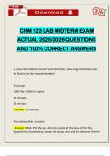 CHM 123 LAB MIDTERM EXAM ACTUAL 2025&sol;2026 QUESTIONS AND 100&percnt; CORRECT ANSWERS