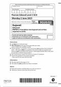 2025 Pearson Edexcel A Level Gujarati Paper 2 &lpar;9GU0&sol;02&colon; Translation into Gujarati and written response to works&rpar;