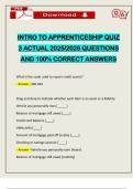 INTRO TO APPRENTICESHIP QUIZ 3 ACTUAL 2025&sol;2026 QUESTIONS AND 100&percnt; CORRECT ANSWERS