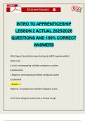 INTRO TO APPRENTICESHIP LESSON 2 ACTUAL 2025&sol;2026 QUESTIONS AND 100&percnt; CORRECT ANSWERS