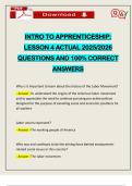 INTRO TO APPRENTICESHIP&colon; LESSON 4 ACTUAL 2025&sol;2026 QUESTIONS AND 100&percnt; CORRECT ANSWERS
