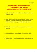 NJ CERTIFIED ASSISTED LIVING  ADMINISTRATOR &lpar;CALA&rpar;  EXAM QUESTIONS WITH ANSWERS&period;