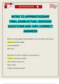 INTRO TO APPRENTICESHIP FINAL EXAM ACTUAL 2025&sol;2026 QUESTIONS AND 100&percnt; CORRECT ANSWERS