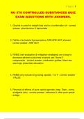 NU 578 CONTROLLED SUBSTANCES QUIZ  EXAM QUESTIONS WITH ANSWERS&period;