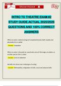 INTRO TO THEATRE EXAM &num;2 STUDY GUIDE ACTUAL 2025&sol;2026 QUESTIONS AND 100&percnt; CORRECT ANSWERS
