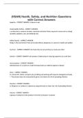 &lpar;HSAN&rpar; Health&comma; Safety&comma; and Nutrition Questions with Correct Answers