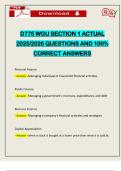 D775 WGU SECTION 1 ACTUAL 2025&sol;2026 QUESTIONS AND 100&percnt; CORRECT ANSWERS