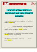 LSP-EVOC ACTUAL 2025&sol;2026 QUESTIONS AND 100&percnt; CORRECT ANSWERS
