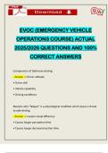 EVOC &lpar;EMERGENCY VEHICLE OPERATIONS COURSE&rpar; ACTUAL 2025&sol;2026 QUESTIONS AND 100&percnt; CORRECT ANSWERS