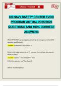 US NAVY SAFETY CENTER EVOC PROGRAM ACTUAL 2025&sol;2026 QUESTIONS AND 100&percnt; CORRECT ANSWERS