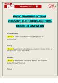 EVOC TRAINING ACTUAL 2025&sol;2026 QUESTIONS AND 100&percnt; CORRECT ANSWERS