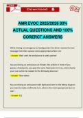 AMR EVOC 2025&sol;2026 80&percnt; ACTUAL QUESTIONS AND 100&percnt; CORERCT ANSWERS