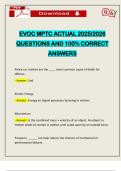 EVOC MPTC ACTUAL 2025&sol;2026 QUESTIONS AND 100&percnt; CORRECT ANSWERS