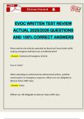 EVOC WRITTEN TEST REVIEW ACTUAL 2025&sol;2026 QUESTIONS AND 100&percnt; CORRECT ANSWERS