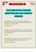 EVOC AMR ACTUAL 2025&sol;2026 QUESTIONS AND 100&percnt; CORRECT ANSWERS