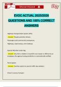 EVOC ACTUAL 2025&sol;2026 QUESTIONS AND 100&percnt; CORRECT ANSWERS