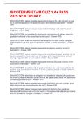 INCOTERMS EXAM QUIZ 1 A&plus; PASS 2025 NEW UPDATE