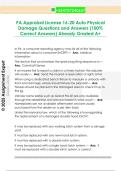 PA Appraisal License 16-20 Auto Physical  Damage Questions and Answers &lpar;100&percnt;  Correct Answers&rpar; Already Graded A&plus;