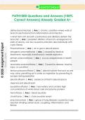 PATH1000 Questions and Answers &lpar;100&percnt;  Correct Answers&rpar; Already Graded A&plus; 