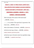 BIOD151 Final Exam Study Guide & Practice Questions &lpar;Portage Learning&rpar; &vert; A&P I