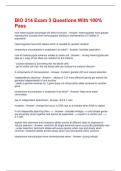 BIO 214 Exam 3 Questions With 100&percnt; Pass
