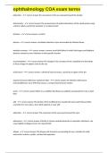 ophthalmology COA exam terms questions and 100&percnt; correct  answers 2025