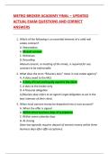 METRO BROKER ACADEMY FINAL &ndash; UPDATED  ACTUAL EXAM QUESTIONS AND CORRECT  ANSWERS
