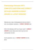 Pharmacology Final exam WITH COMPLETE QUESTIONS AND CORRECT DETAILED ANSWERS &vert;ALREADY GRADED A&plus; LATEST VERSION&excl;&excl;&excl; 