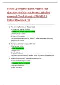 Maine Optometrist Exam Practice Test  Questions And Correct Answers &lpar;Verified  Answers&rpar; Plus Rationales 2026 Q&A &vert;  Instant Download Pdf