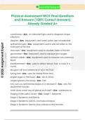 Physical Assessment WCU Final Questions  and Answers &lpar;100&percnt; Correct Answers&rpar;  Already Graded A&plus;