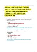 NM GS24 STRUCTURAL STEEL ERECTION  PRACTICE EXAM QUESTIONS AND CORRECT  ANSWERS &lpar;VERIFIED ANSWERS&rpar; PLUS  RATIONALES 2026 Q&A &vert; INSTANT  DOWNLOAD PDF