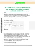 PN Adult Medical Surgical CMS Questions  and Answers &lpar;100&percnt; Correct Answers&rpar;  Already Graded A&plus;