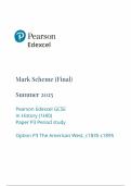 PEARSON EDEXCEL GCSE HISTORY PAPER P3 MARK SCHEME 2025 &lpar;1HI0&sol;P3&colon; BOOKLET P3&colon; The American West&comma; c1835&ndash;c1895&rpar;